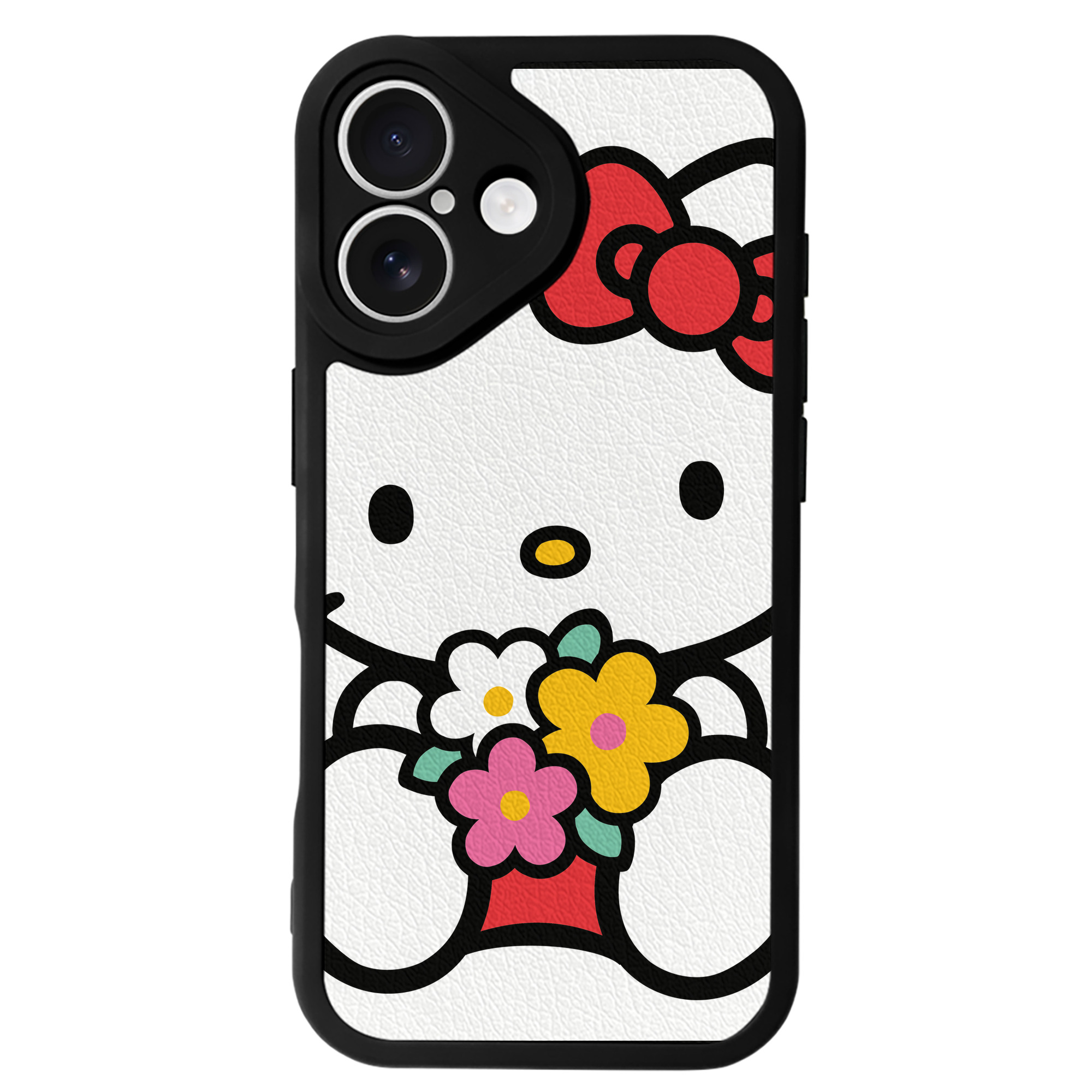 （画像用） Hello Kitty ハローキティ 【iPhone 16シリーズ対応】シリコンスマホケース（レザー調） 材質：シリコン